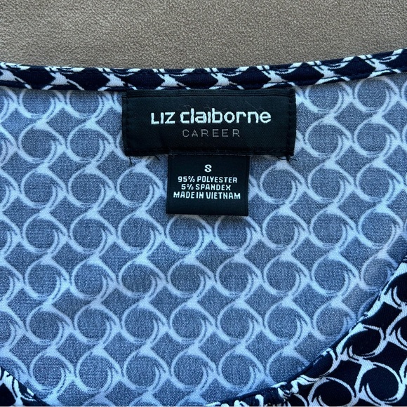 Liz Claiborne Career Women's Black White Polka Dot Blouse Long Sleeve Size S - Picture 4 of 7